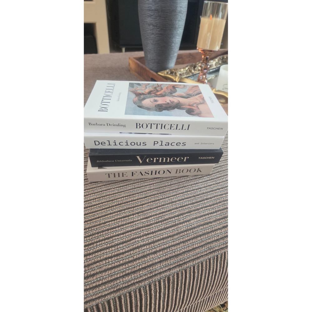 Faux Decorative Books Set of 4 White Black Art Fashion Modern Chic